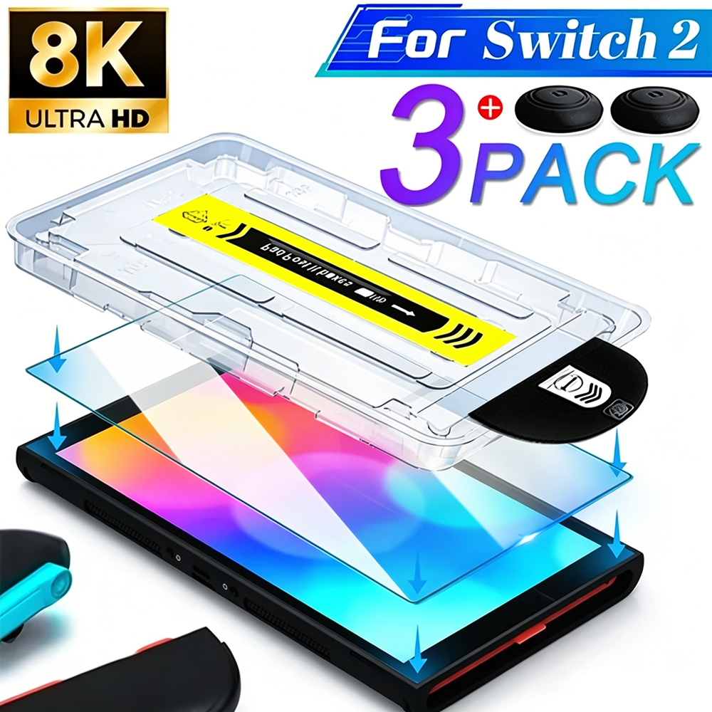 Gaming Accessories Joystick - Easy Install Tempered Glass for Nintendo