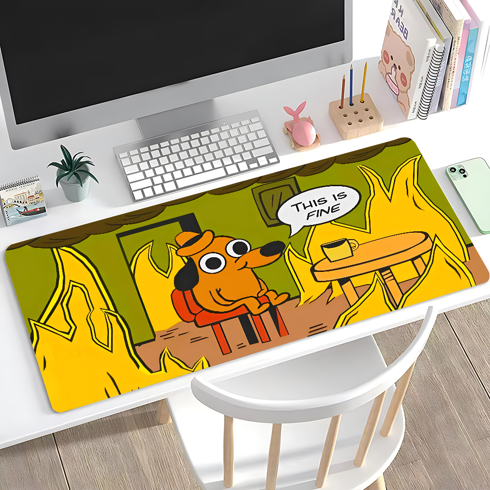 Gaming Accessories For Setup - This Is Fine Dog Dachshund Mousepad