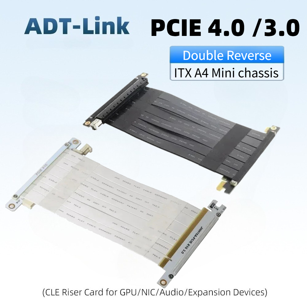 Pcie Extension Cable - Black&White Double Reverse Graphics Card Extension