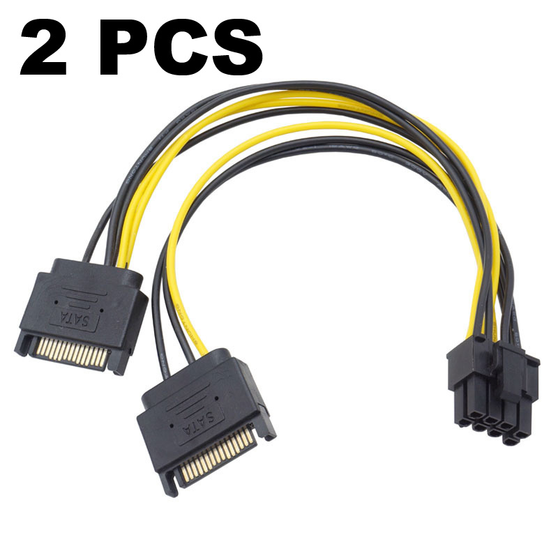 2pcs Dual SATA 15pin to 8 pin( - Pcie Extension Cable recension och pris