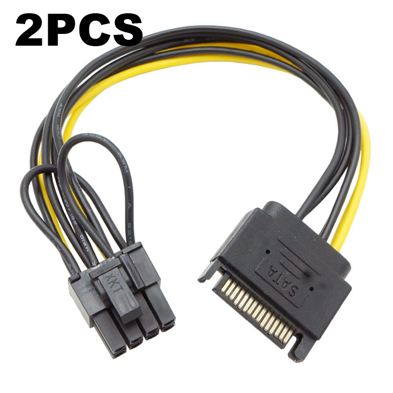 2pcs Dual SATA 15pin to 8 pin( - Pcie Extension Cable recension och pris