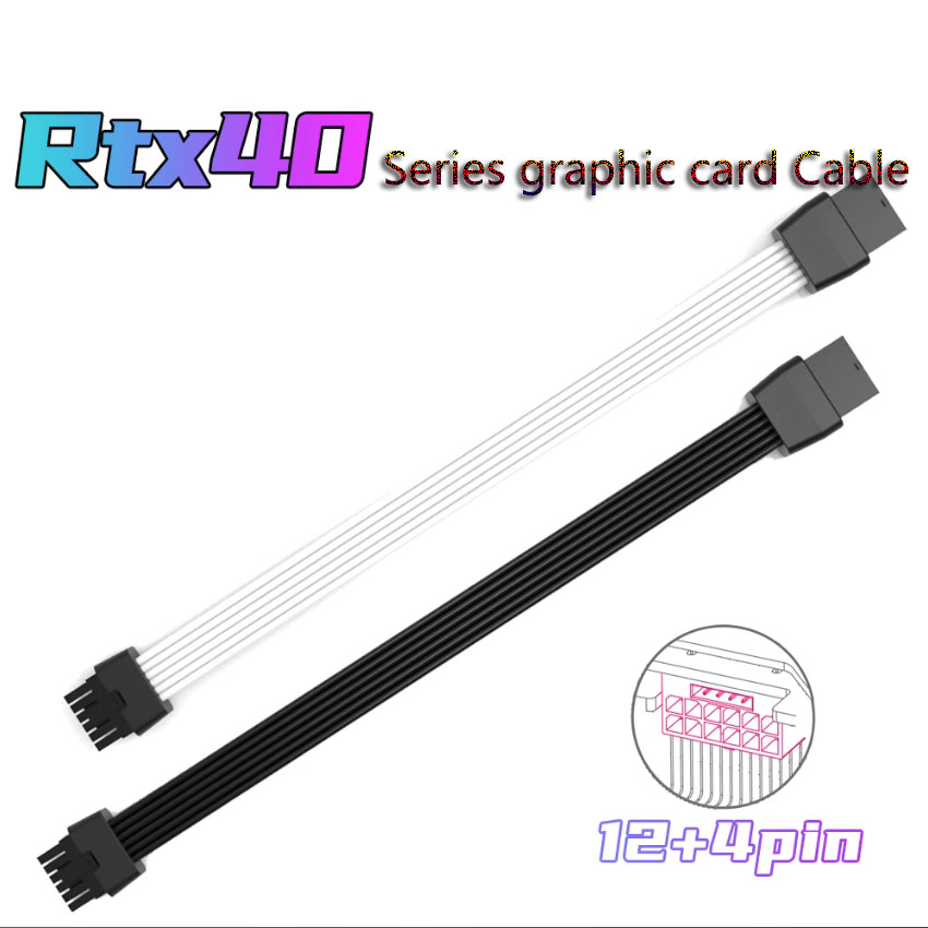 Black White 600W 12VHPWR Male  - Pcie Extension Cable recension och pris
