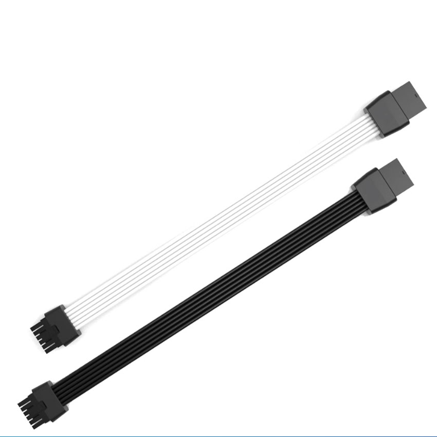 Black White 600W 12VHPWR Male  - Pcie Extension Cable recension och pris