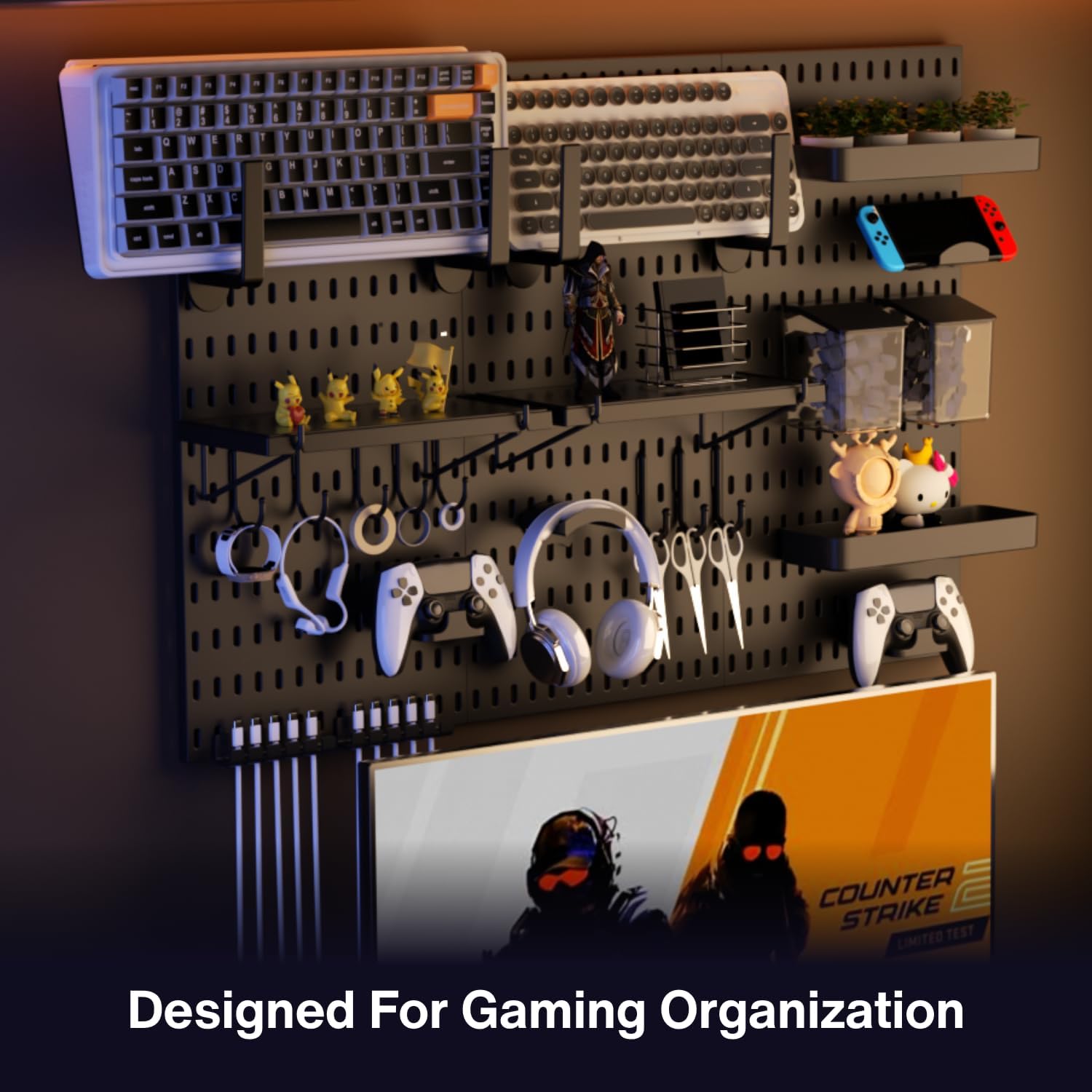 Peg Board Wall Organizer for G - Gaming Accessories Images recension och pris