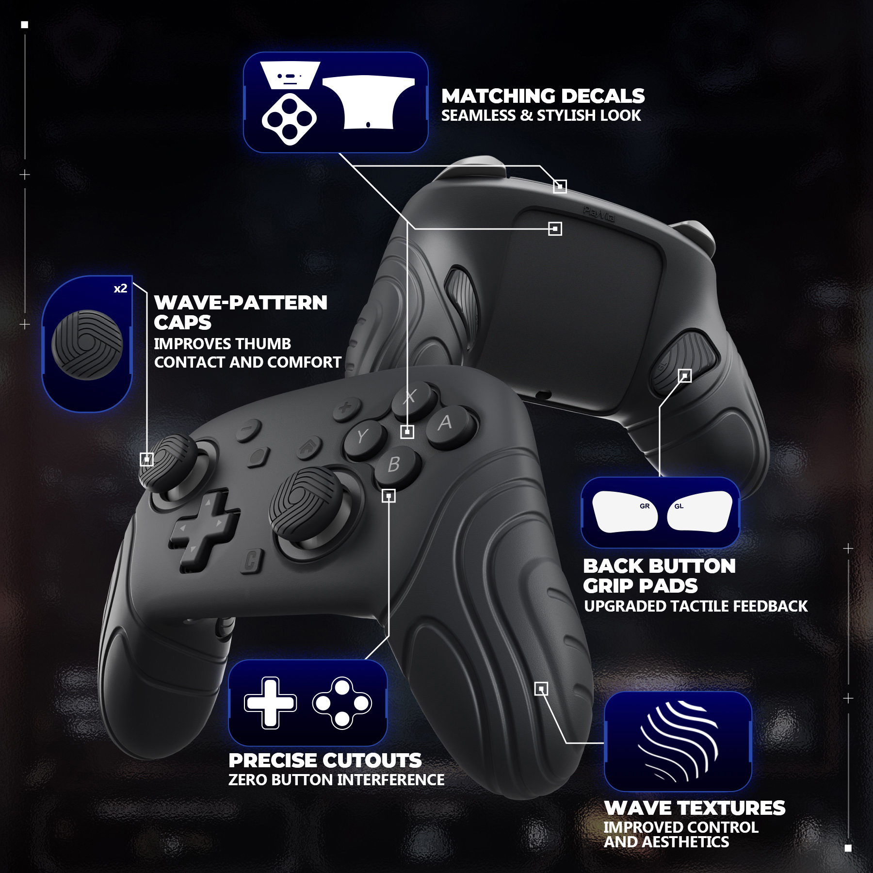 PlayVital Samurai Silicone Cov - Gaming Accessories Joystick recension och pris