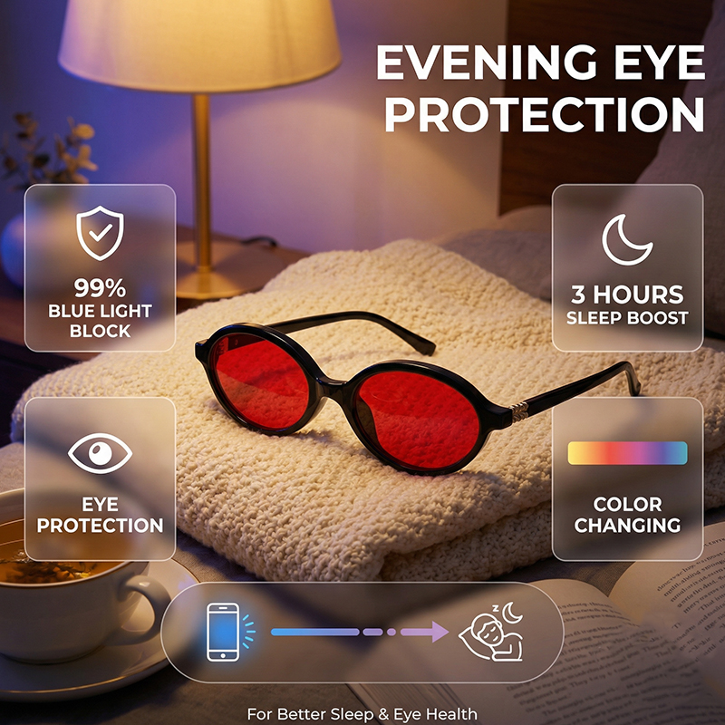 Anti Blue Light Blocking Oval  - Gaming Glasses Tinted recension och pris