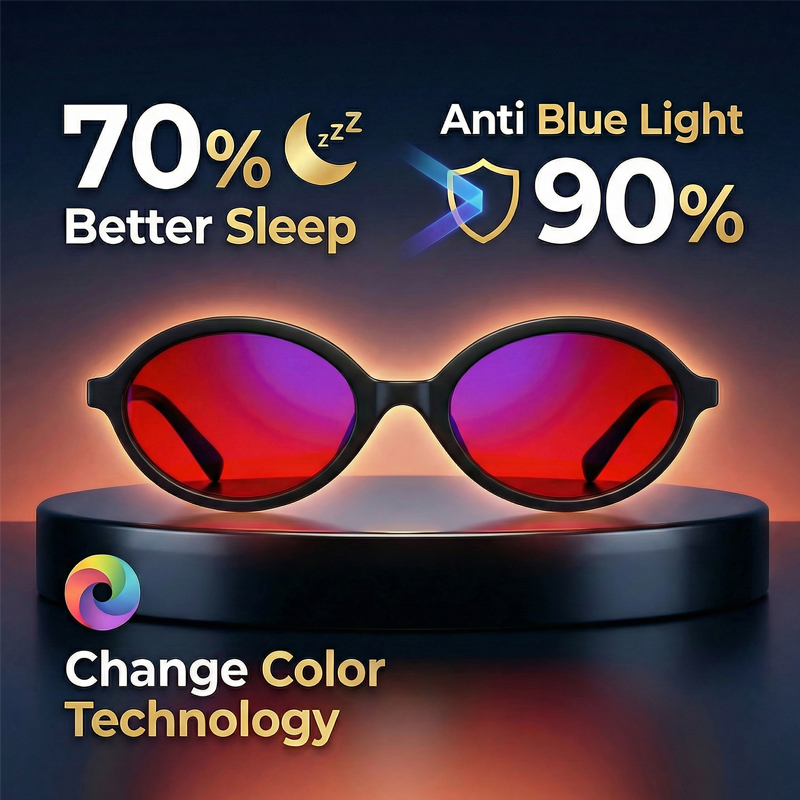 Anti Blue Light Oval Glasses F - Gaming Glasses Tinted recension och pris