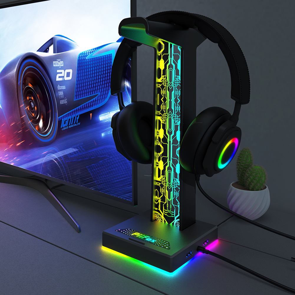 RGB Gaming Headphone Stand Dua - Gaming Accessories For Setup recension och pris