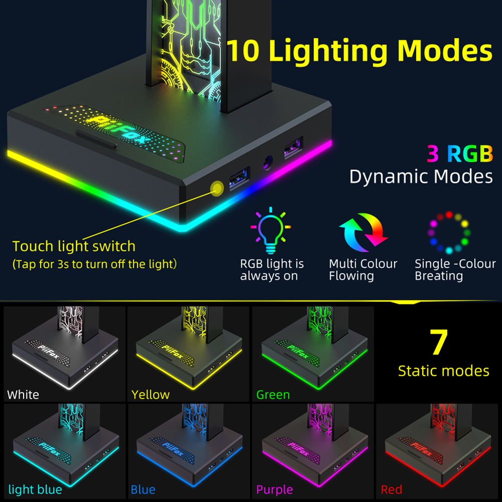 RGB Gaming Headphone Stand Dua - Gaming Accessories For Setup recension och pris